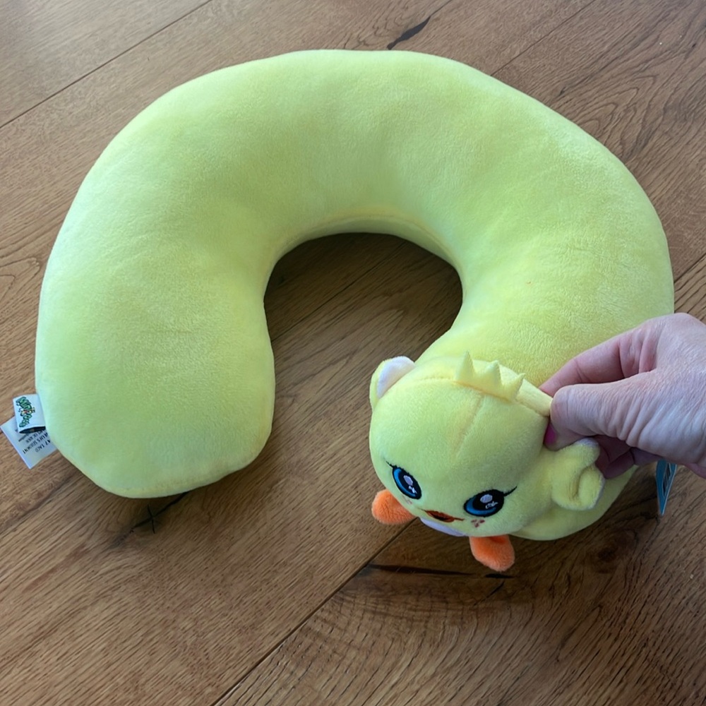 Yellow Plush Neck Pillow for Kids